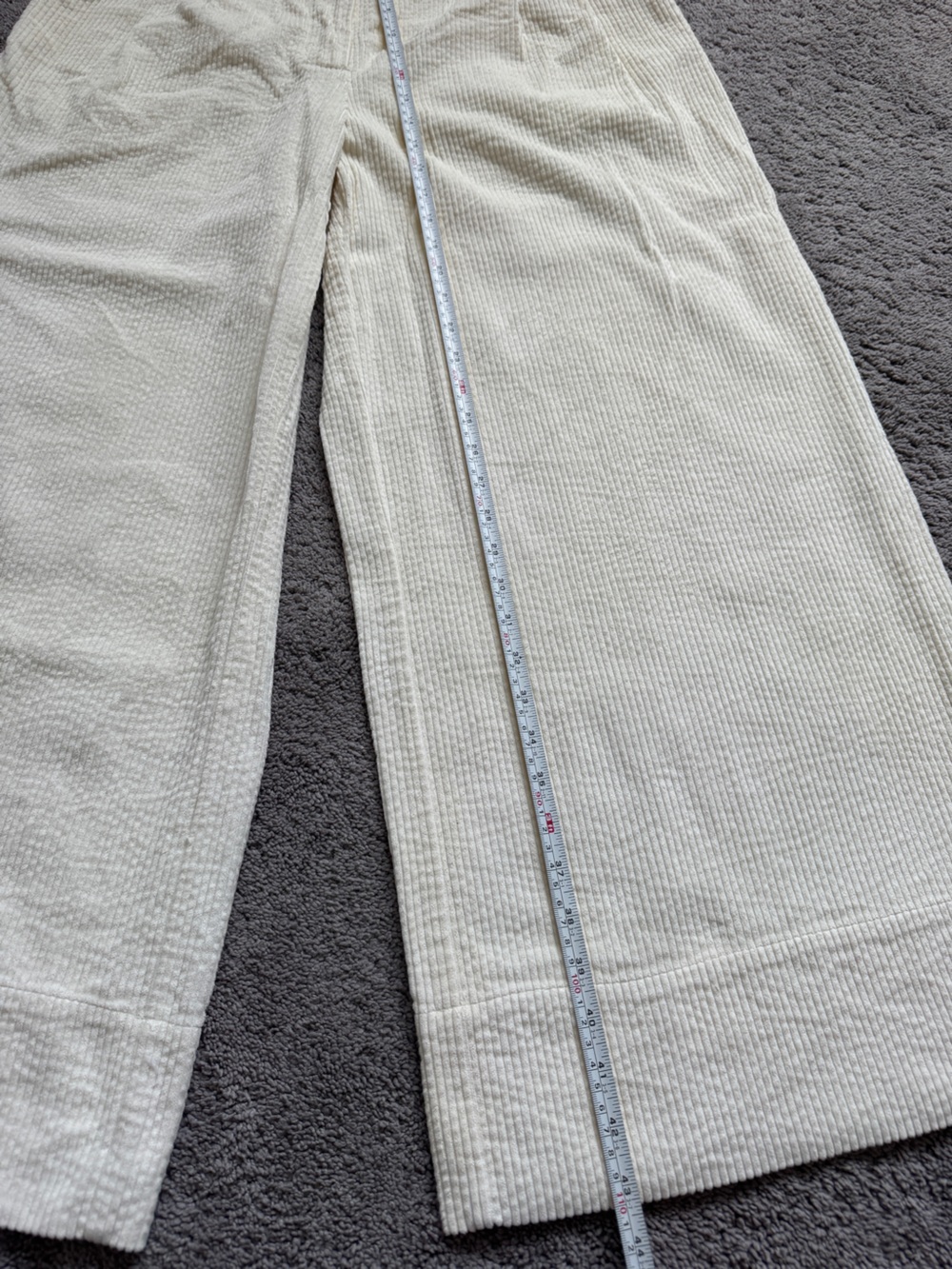 NWOT Farm Rio Women's Cream Curduroy Wide-Leg Pants - Picture 9 of 12